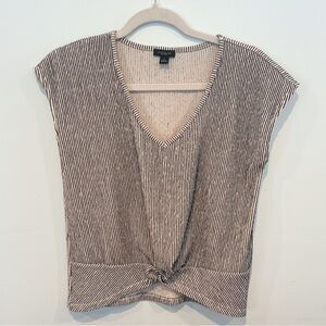 Ann Taylor Factory Striped V-Neck Women's Top Blouse | Size S